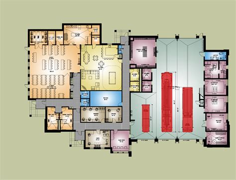 Two Story Fire Station Floor Plans - floorplans.click