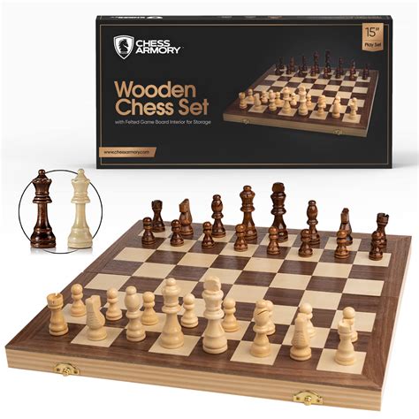 Chess Armory 15" Wooden Chess Set with Felted Game Board Interior for Storage: Buy Online in UAE ...