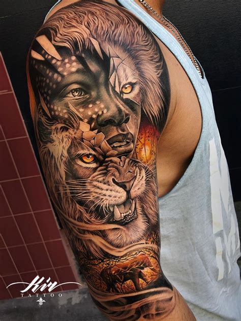 African Lion Tattoos