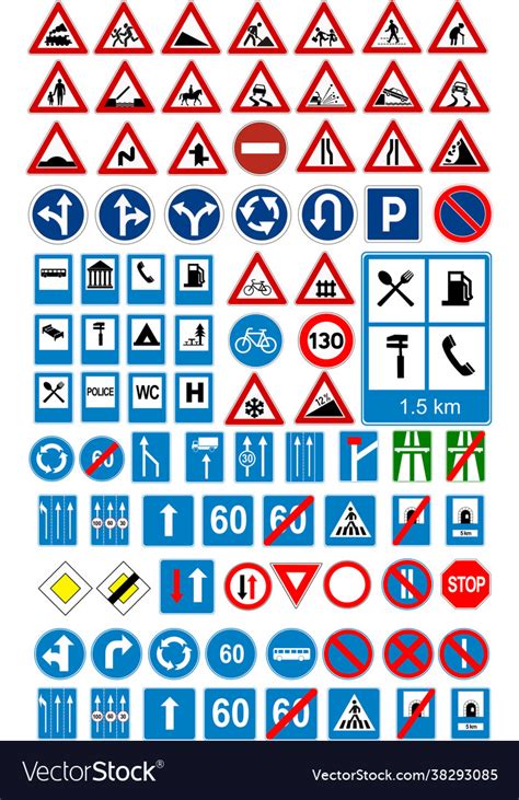 Road sign icons traffic signs Royalty Free Vector Image