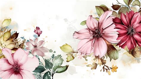 Floral Flowers Watercolor Simple Powerpoint Background For Free ...