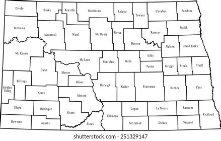 2,027 North Dakota County Map Images, Stock Photos & Vectors | Shutterstock