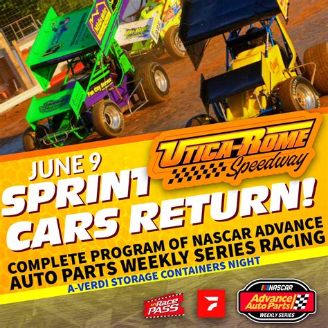 Utica-Rome Speedway on Twitter: "This Friday night, June 9, Utica-Rome Speedway returns to ...