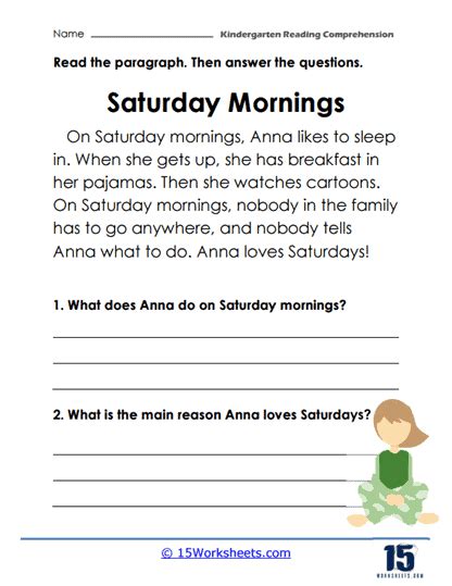 Kindergarten Reading Comprehension Worksheets - Worksheets Library