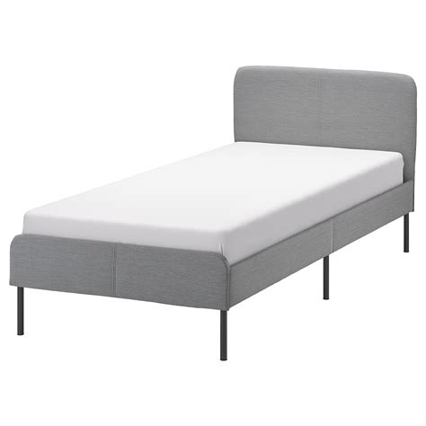 SLATTUM Upholstered bed frame - Knisa light grey - IKEA