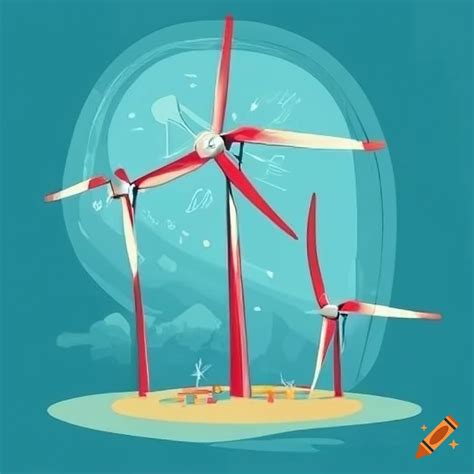 Poster of wind turbines for science fair on Craiyon