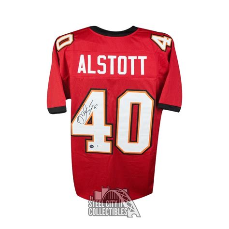 Mike Alstott Autographed Tampa Bay Custom Red Football Jersey - BAS COA | Steel City Collectibles