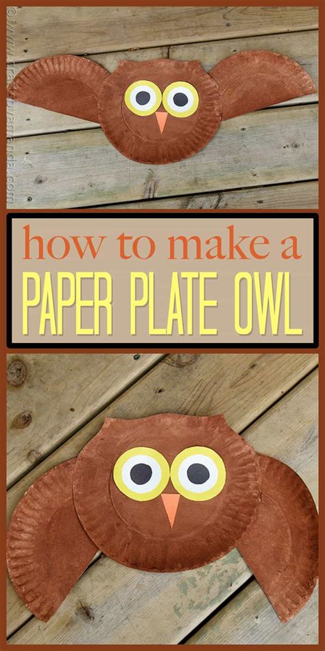 Paper Plate Owl Craft: make a cute owl from a paper plate