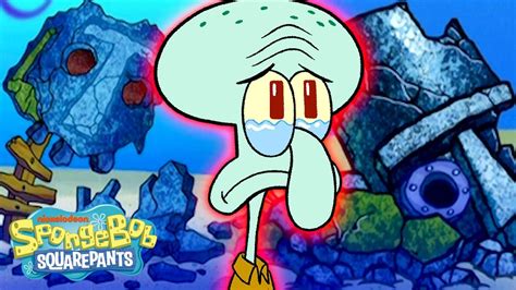 Every Time Squidward's House Was Destroyed! | SpongeBob | Squidward ...