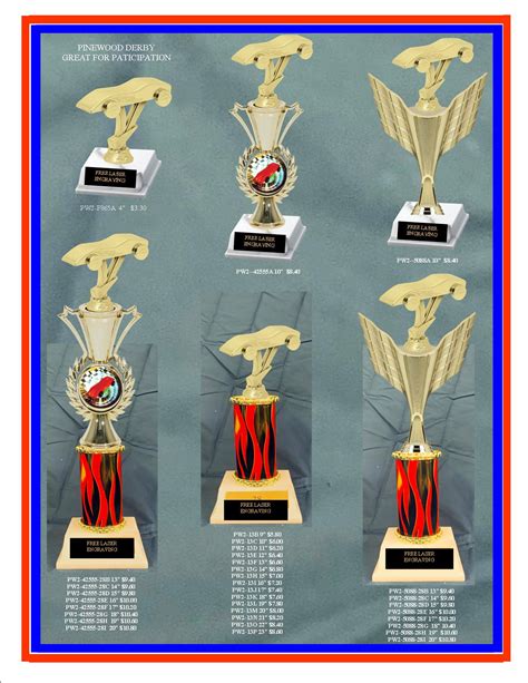 Pinewood Derby Awards - AAA Wholesale Trophies - Custom Trophies