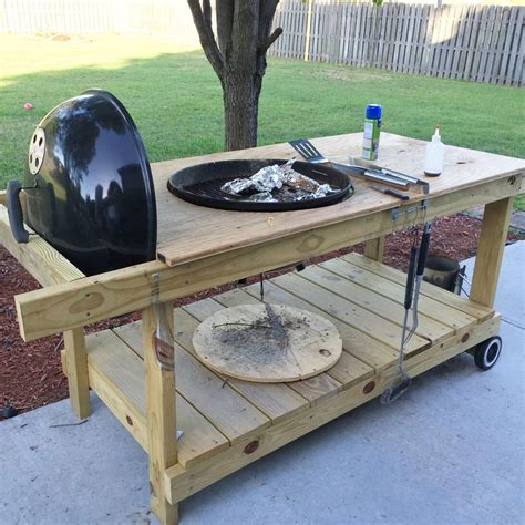 Diy Weber Grill Table Plans Kettle Q Folding For Charcoal Build Custom Bbq Cart With Ice Chest ...