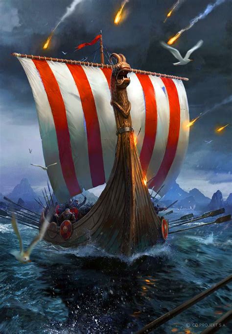 Viking Longship in battle | Longship, Viking art, Vikings