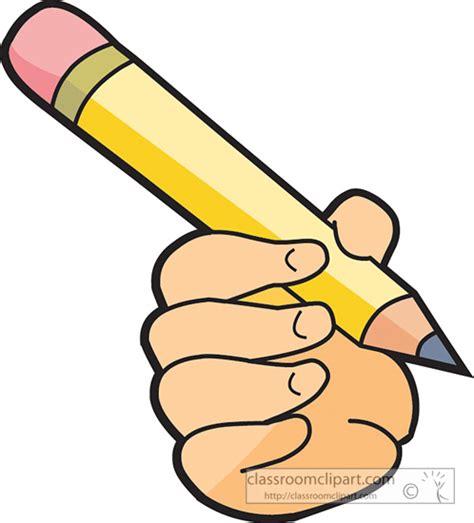 School Clipart - hand_holding_a_pencil - Classroom Clipart