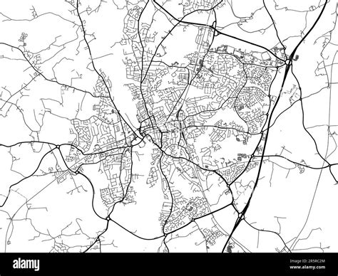 Road map of the city of Worcester in the United Kingdom on a white background Stock Photo - Alamy