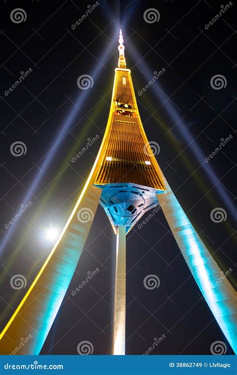 TV tower stock image. Image of orange, night, europe - 38862749