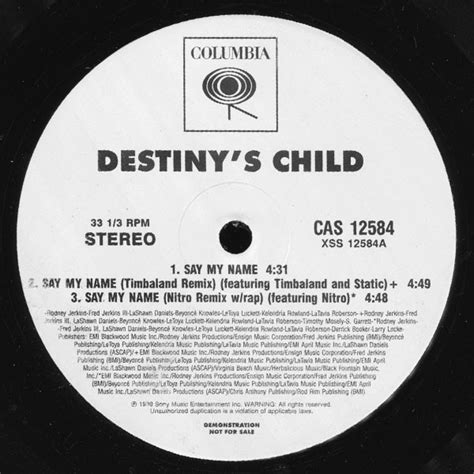 Destiny's Child – Say My Name (1999, Vinyl) - Discogs