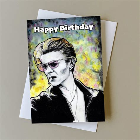 David Bowie Birthday Card Gift for David Bowie Fan Greeting - Etsy