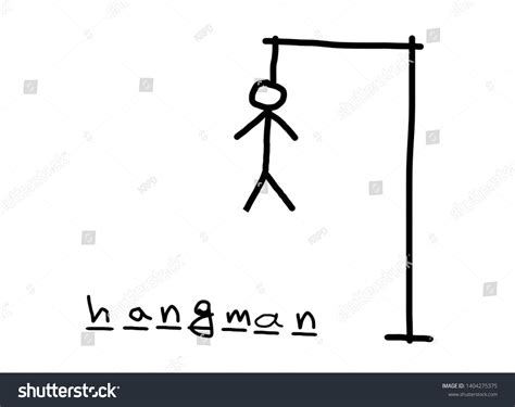 Hang Man Game Hand-drawn On White Stock Vector (Royalty Free ...