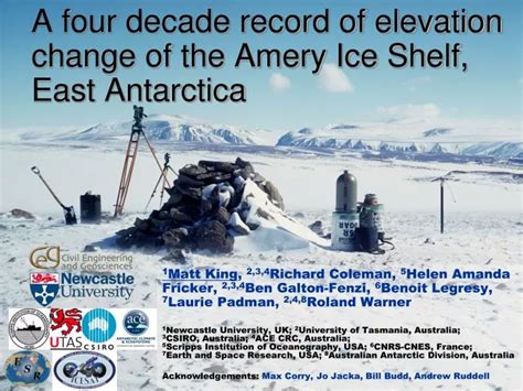 PPT - A four decade record of elevation change of the Amery Ice Shelf, East Antarctica ...