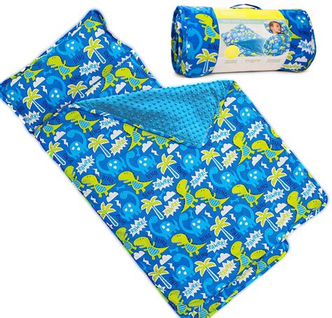 Kids Nap Mat with Removable Pillow Soft Lightweight Mats Easy Clean Toddler Nap Pad for ...