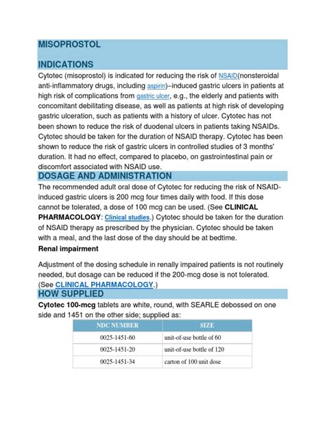 Misoprostol Indications: Pharmacology | Nonsteroidal Anti Inflammatory Drug | Dose (Biochemistry)