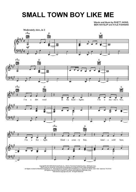 Small Town Boy Like Me | New country songs, Sheet music, Guitar sheet music