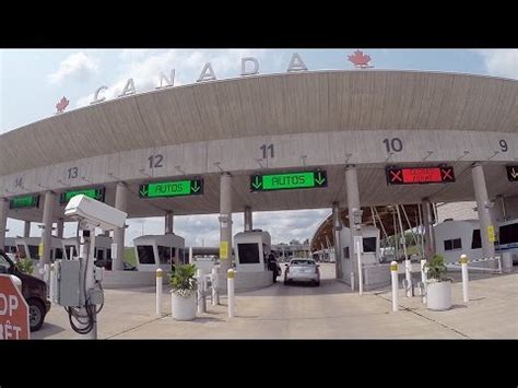 US Canada Peace Bridge border crossing - YouTube