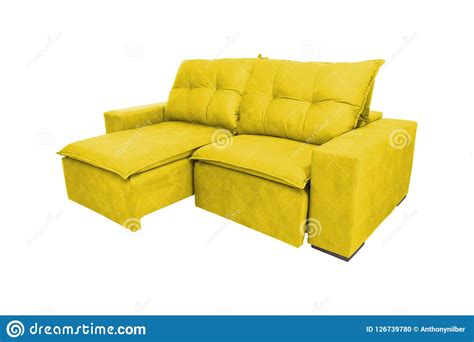 Modern Color Suede Couch Sofa Isolated on White Stock Photo - Image of elegant, cozy: 126739780