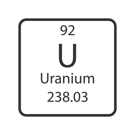 Uranium symbol. Chemical element of the periodic table. Vector ...