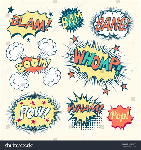 Comic Book Sound Effects Collection Vintage Stock Vector (Royalty Free) 342455453 | Shutterstock