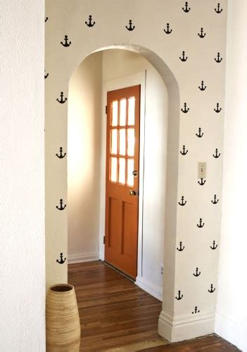 DIY Anchor Stencil Wall Design | House styles, Home decor, House design