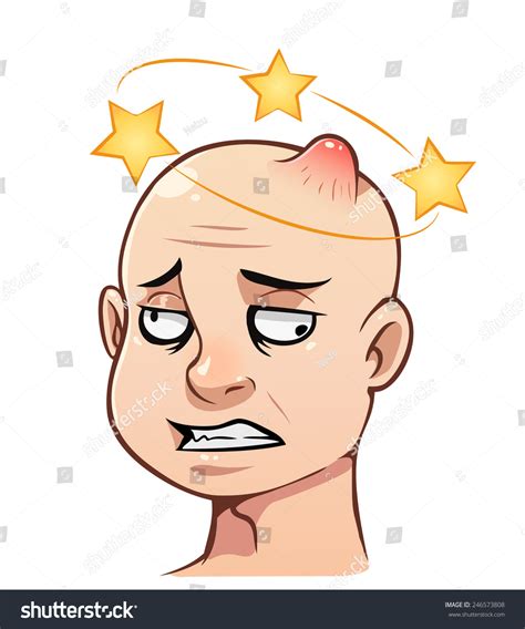 Cartoon Mans Head Bump Stars Stock Vector (Royalty Free) 246573808 ...