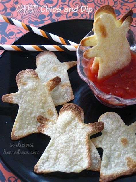 Ghost Chips and Dip Halloween Appetizers