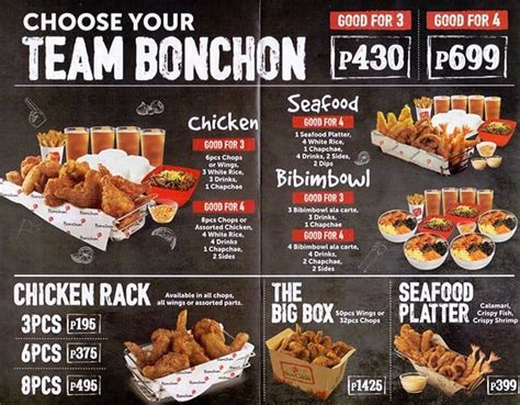 Menu at BonChon Chicken - SM Megamall restaurant, Quezon City, H3M4+CR3