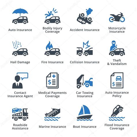 Auto Insurance Icons - Blue Series Stock Vector by ©Introwiz 63838761