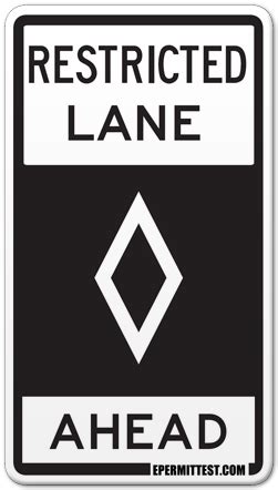 Restricted Lane Ahead | Regulatory Road Signs