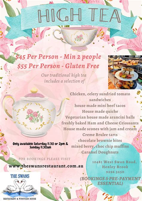 Swan Valley High Tea - The Swans Restaurant and Function Centre