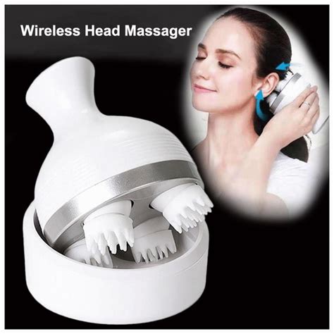Waterproof Electric Head Massage Wireless Scalp Massager Prevent Hair Loss Body Deep Tissue ...