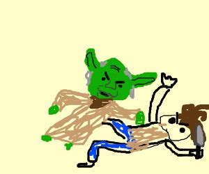 Yoda dunking on Tuvok - Drawception