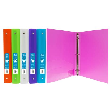 BAZIC 3 Ring Binder 1" Poly Binders Organizer - Matte Bright Color Soft ...