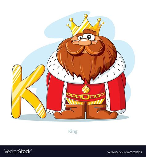 Cartoons Alphabet - Letter K with funny King. Download a Free Preview or High Quality Adobe ...