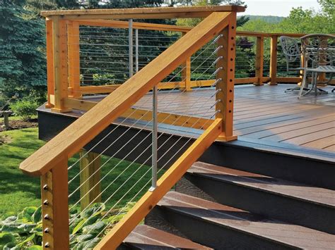 CableRail Stair Kits for Wood Railings | Exterior stair railing, Outdoor stair railing, Exterior ...