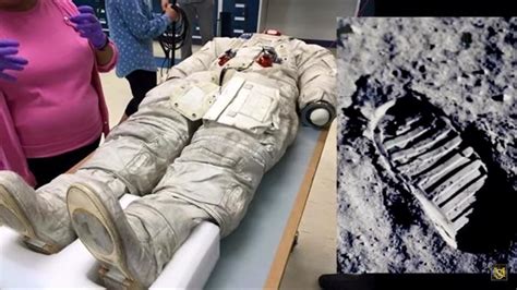 Neil Armstrong suit in a museum and boot print on the moon. Do you see the problem? | Neil ...