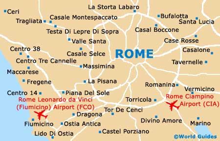 Map Of Rome And Rome Airport