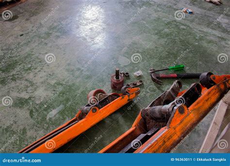 The Wheel Bearing Replacement of Hand Pallet Truck. Stock Image - Image of cargo, adult: 96363011