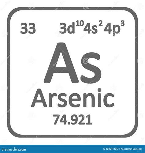 Periodic Table Element Arsenic Icon. Stock Illustration - Illustration of icon, arsenic: 120041135