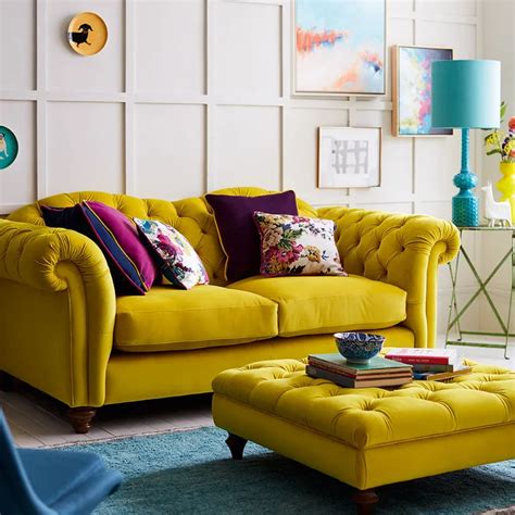 View Living Room Yellow Sofa Pics