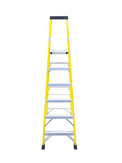 Tool Tray Treads: 4 EN131 Non-Conductive Stiles Fibreglass Platform Step Ladders Aluminium ...