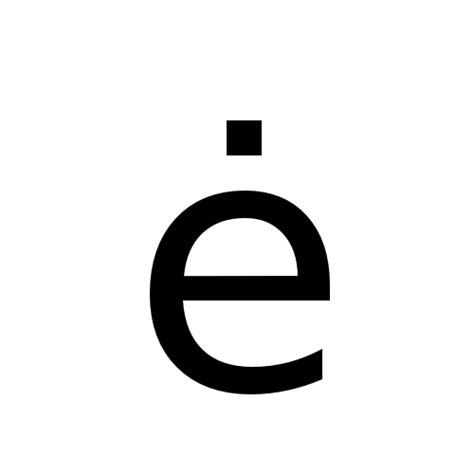 ė | latin small letter e with dot above | DejaVu Sans, Book @ Graphemica