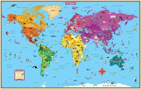 Kids' Illustrated Map of the World - Rand McNally Store